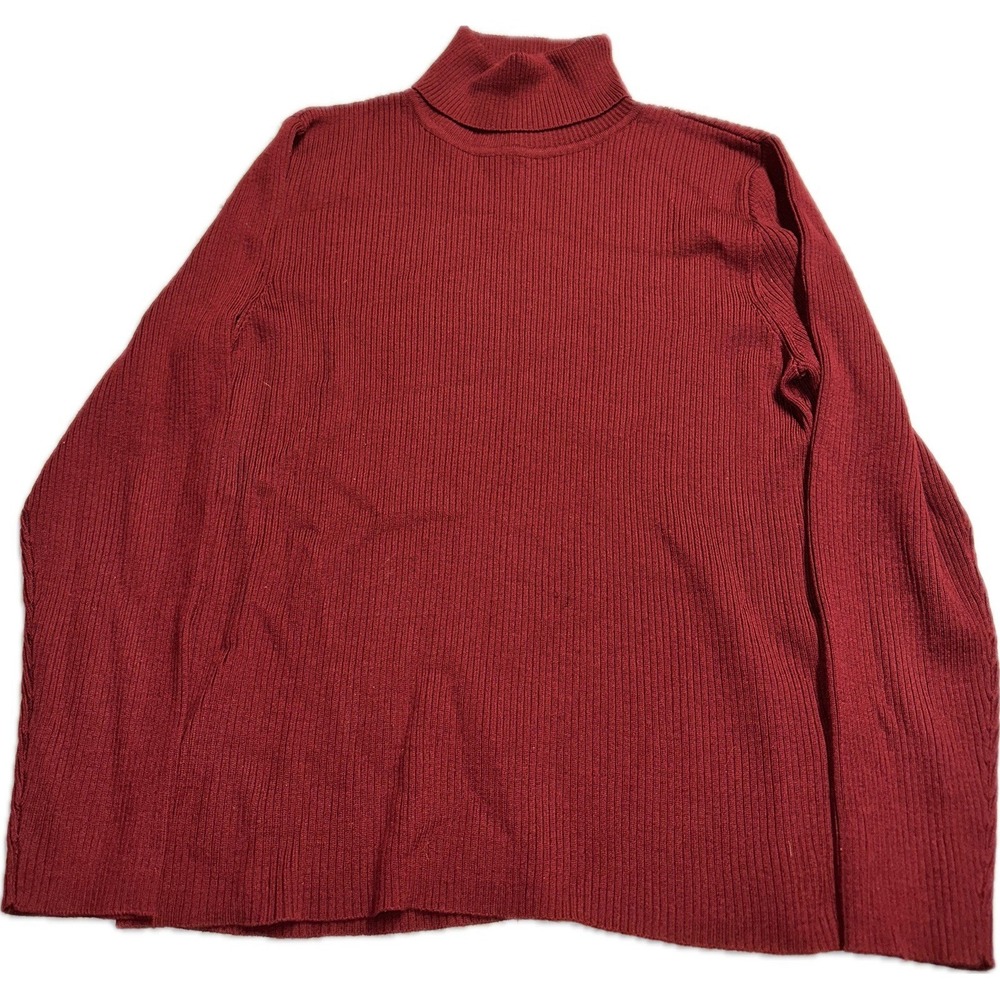 Liz Claiborne‎ Collection Woolmark Petite Women's L Red Turtleneck Sweater